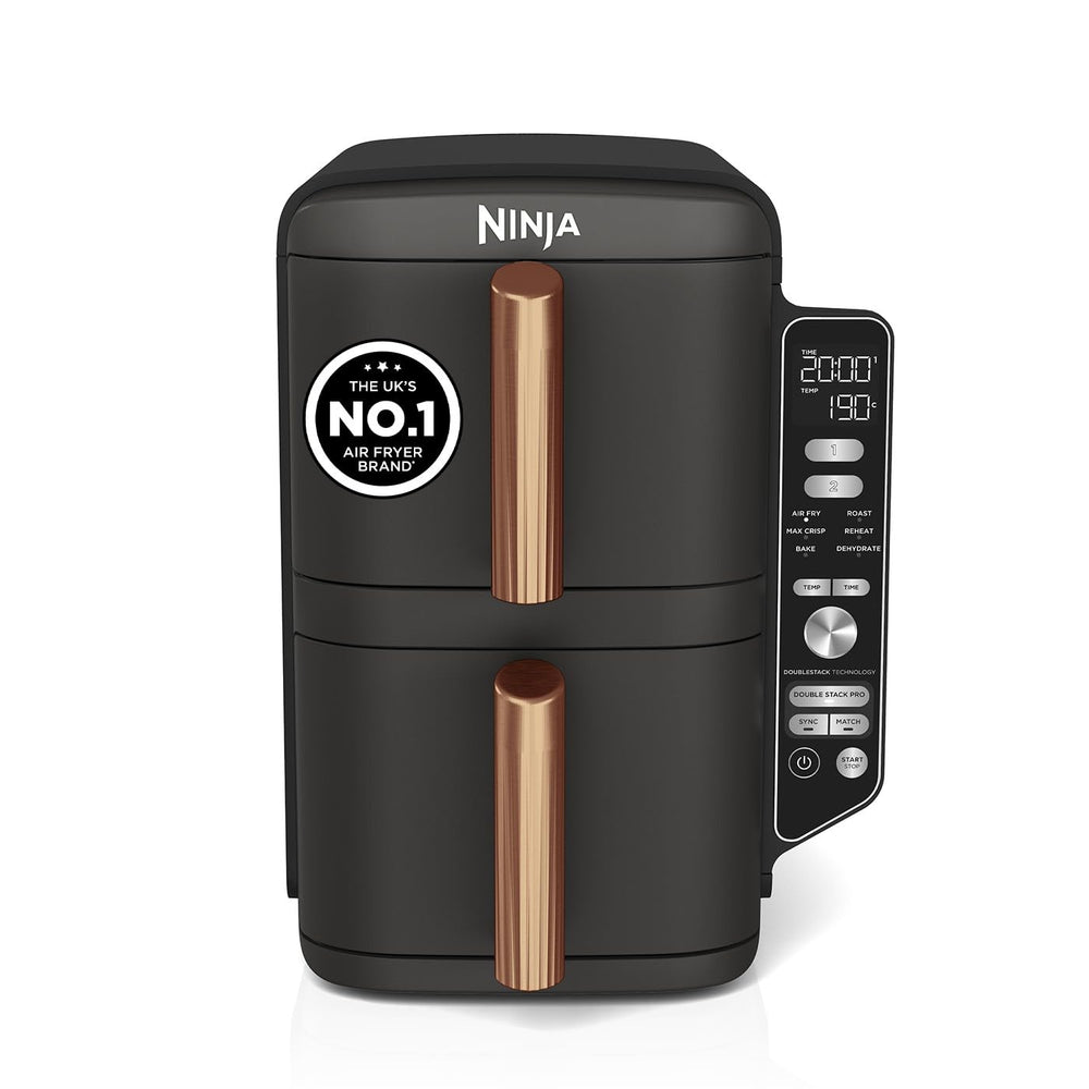 Ninja Double Stack XL 9.5L Air Fryer, 2 Drawers, Black/Copper