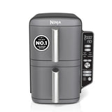 Ninja Double Stack XL 9.5L Air Fryer, 2 Drawers, Grey SL400UK