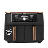 Ninja Foodi Dual Zone 9.5L Air Fryer, 2 Drawers, Copper/Black AF400UKCP