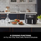 Ninja Foodi 6-in-1 Dual Zone 7.6L Air Fryer, 2 Drawers, Black AF300UK