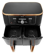 Ninja Foodi Dual Zone 9.5L Air Fryer, 2 Drawers, Copper/Black AF400UKCP