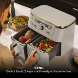 Ninja MAX Dual Zone Digital Air Fryer, 9.5L, Stone Gold DZ400UKSTGD