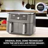Ninja MAX Dual Zone 9.5L Air Fryer, 2 Drawers, Gunmetal DZ400UK