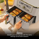 Ninja MAX Dual Zone Digital Air Fryer, 9.5L, Stone Gold DZ400UKSTGD