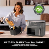 Ninja Dual Zone 6-in-1 7.6L Air Fryer, 2 Drawers, Gunmetal DZ300UK
