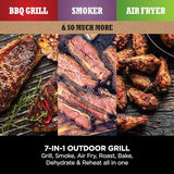 Ninja Woodfire Electric 7-in-1 BBQ Grill & Smoker, Grey/Black OG701UK