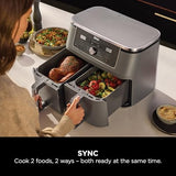 Ninja MAX Dual Zone 9.5L Air Fryer, 2 Drawers, Gunmetal DZ400UK