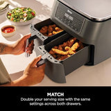 Ninja Dual Zone 6-in-1 7.6L Air Fryer, 2 Drawers, Gunmetal DZ300UK