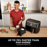Ninja Foodi Dual Zone 9.5L Air Fryer, 2 Drawers, Copper/Black AF400UKCP