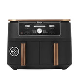 Ninja Foodi Dual Zone 9.5L Air Fryer, 2 Drawers, Copper/Black AF400UKCP