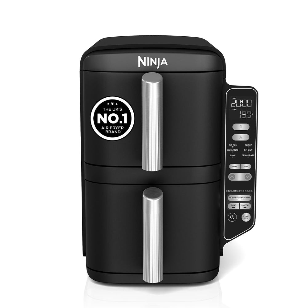 Ninja Double Stack 7.6L Air Fryer, 2 Drawers, Black SL300UK