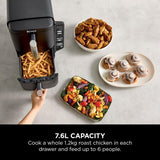 Ninja Double Stack 7.6L Air Fryer, 2 Drawers, Black SL300UK