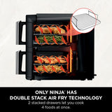 Ninja Double Stack 7.6L Air Fryer, 2 Drawers, Black SL300UK